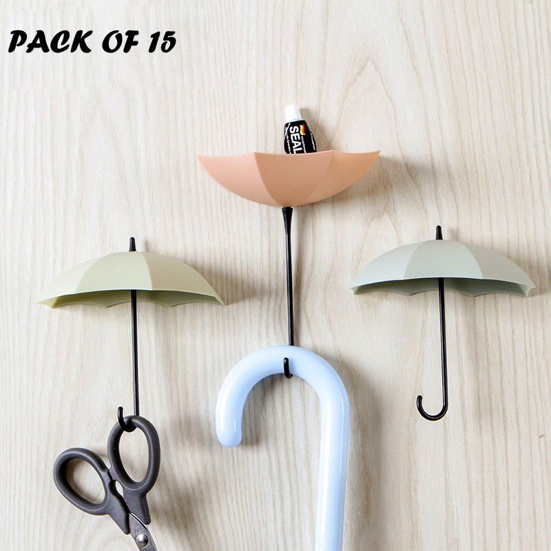 Pack Of 15 Pcs Umbrella Hook Wall Door Key Hanger Key Holder Decorative Hooks