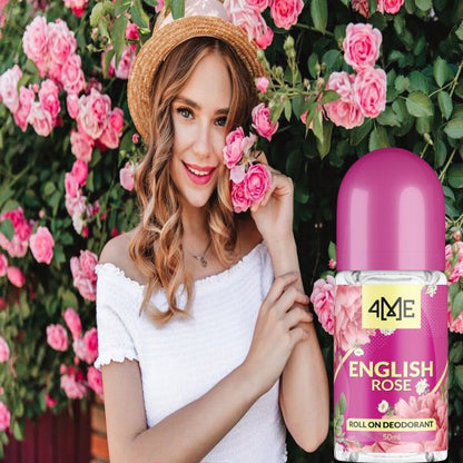 4me English Rose Roll On Deodorant 50ml