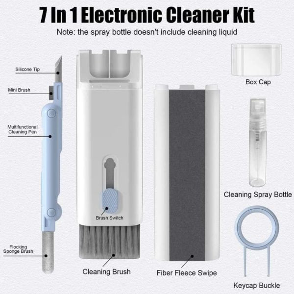 7 In 1 Kit Scalable Keyboard Cleaner Brush Multifunctional Cleaning Kit Earphone Cleaning Pen Cleaner Keyboard Cleaning Kit