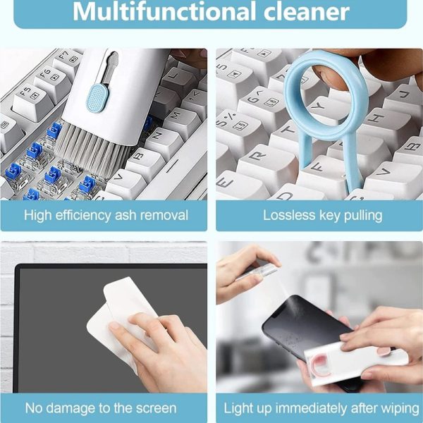 7 In 1 Kit Scalable Keyboard Cleaner Brush Multifunctional Cleaning Kit Earphone Cleaning Pen Cleaner Keyboard Cleaning Kit