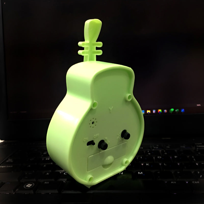 Mini Guitar-Shaped Desk Alarm Clock with Quartz Movement