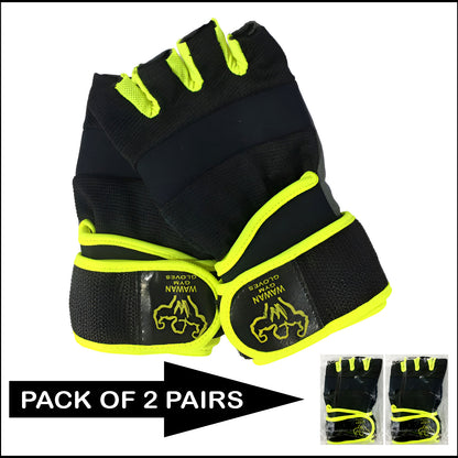 Pack of 2 Pairs Adjustable Wawan Gym Workout Gloves – Comfortable Grip, Durable for Men & Women