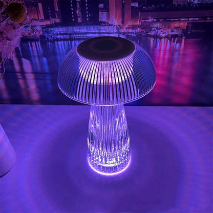 Mushroom Shape USB Rechargeable RGB Lighting Touch And Remote Control Table Lamp