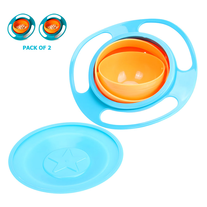 Universal Gyro Bowls: 360° Rotate Spill-Proof Baby Feeding Dish Tableware