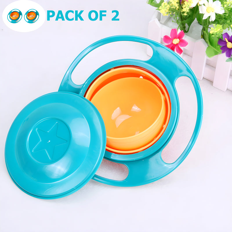 Universal Gyro Bowls: 360° Rotate Spill-Proof Baby Feeding Dish Tableware