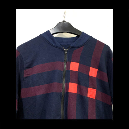 Men’s Stylish Classic Check Print Fleece Zipper Jacket For Casual Winter Wear