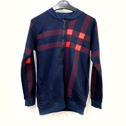 Men’s Stylish Classic Check Print Fleece Zipper Jacket For Casual Winter Wear