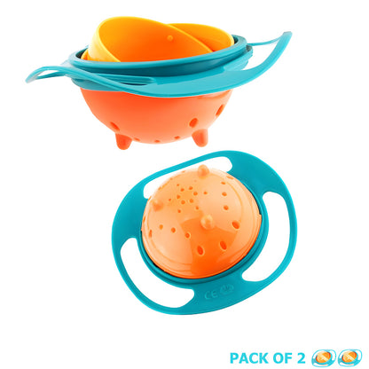 Universal Gyro Bowls: 360° Rotate Spill-Proof Baby Feeding Dish Tableware