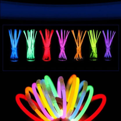 Bright Glow Sticks Party Fluorescence Glow Sticks Bracelets Necklaces Neon For Wedding Party Sticks (50 Pcs In Box )