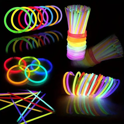 Bright Glow Sticks Party Fluorescence Glow Sticks Bracelets Necklaces Neon For Wedding Party Sticks (50 Pcs In Box )