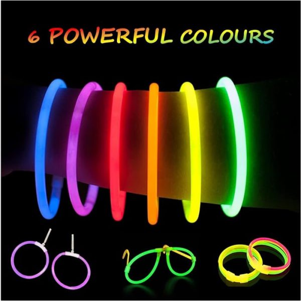 Bright Glow Sticks Party Fluorescence Glow Sticks Bracelets Necklaces Neon For Wedding Party Sticks (50 Pcs In Box )