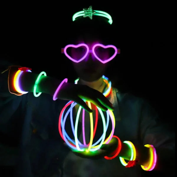 Bright Glow Sticks Party Fluorescence Glow Sticks Bracelets Necklaces Neon For Wedding Party Sticks (50 Pcs In Box )