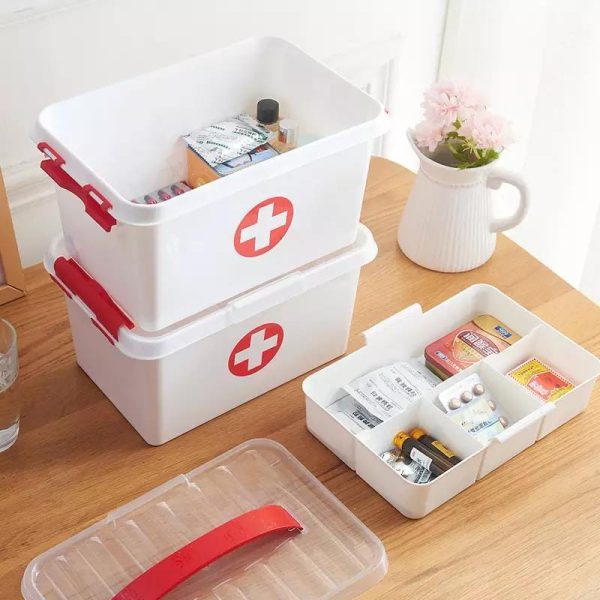 First Aid Kit Box Home Medicine Storage Box Plastic Pill Case Large Capacity Medical Organizer Container