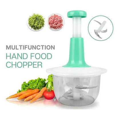 Manual Hand Push Chopper | Multi-functional Vegetable Meat Grinder, Grater, Chopper – 1.5 Liter