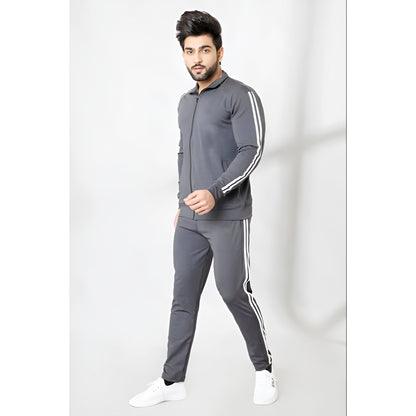 Men’s Trendy Three-Stripes Best Quality Full-Sleeve Tracksuit