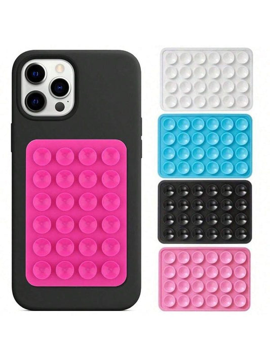 5 x Mobile Phone Silicone Suction Cup Square Mobile Phone Single-sided Case Anti-slip Holder Mount Suction (random Color)