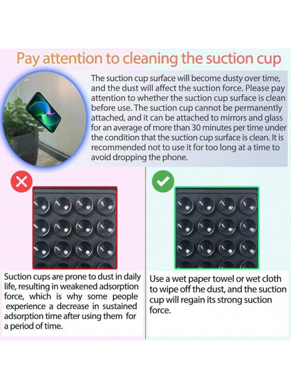 5 x Mobile Phone Silicone Suction Cup Square Mobile Phone Single-sided Case Anti-slip Holder Mount Suction (random Color)