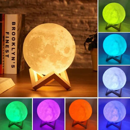 Led Moon Ball Lamp – 3d Printed Lunar Lamp Colorful Night Light For Kid