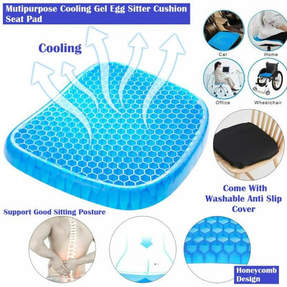 Non Slip Egg Sitter Gel Seat Cushion Soft Sitting Support Pad Cushion For Car And Office Chair Seat Pads Breathable Honeycomb Bike Seat Foam