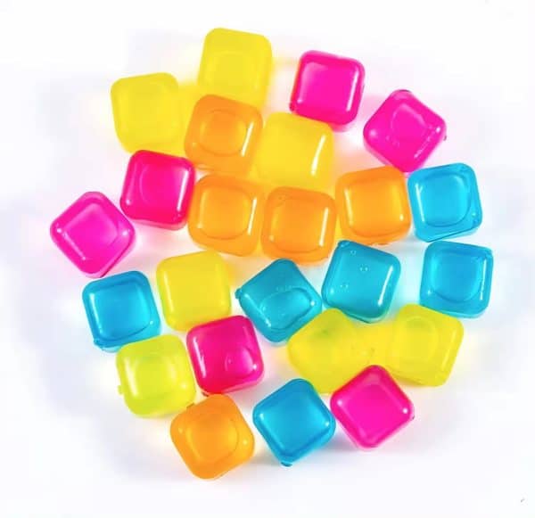 Reusable ice cube Pack Of 12 Peices Square Reusable Ice Cubes | Filled With Pure Water (multi Random Color)