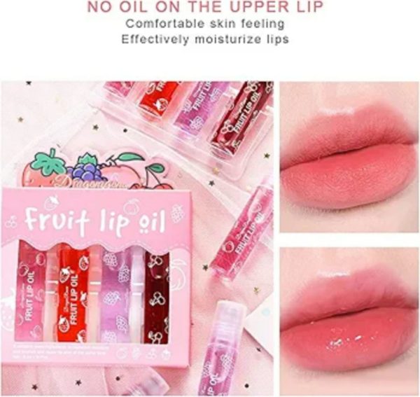 Pack Of 4 – Fruit Lip Oil Set, Non-sticky Long Lasting Moisturizing Lip Oil Lip Care Oil