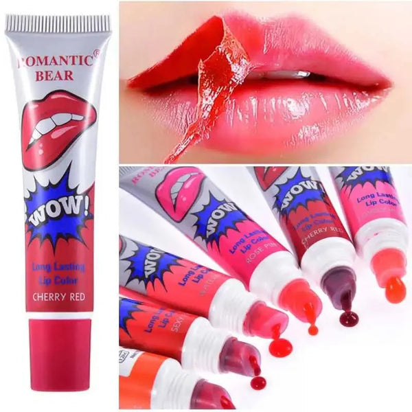 Pack Of 6 High Pigmented Lip Gloss Lipstick Tattoo Peel Off Durable Waterproof Tattoo Lip Gloss Easy Peel Off Lip Gloss