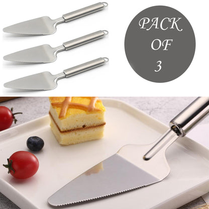 Pack Of 3 High-Quality Stainless Steel Cake And Pizza Servers