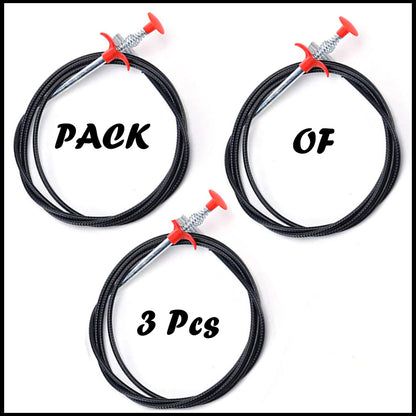 Pack of 3 Pcs Flexible Hand-Pinch Sewer Picker With Pressable Garbage Clip For Efficient Dredging