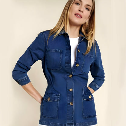 Fashionable Denim Short Coat For Women Classy Winter Wear