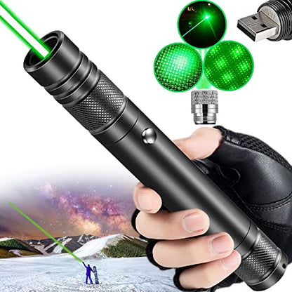 Green Laser Pointer – Rechargeable With Lock Key, Charger & Ideal For Teaching, Astronomy, Presentations & More