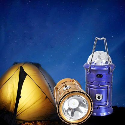 XF-5858 Magic Cool Camping Light With USB Output, Flashlight, And Stage Lighting