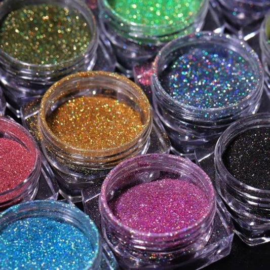 Sparkling Crystal Glitter Powder Eyeshadow ,shiny Shimmer Eyeshade Nail Art Glitter, (12 Pcs )shimmer And Long Lasting Eyeshadow , Easy To Match Your Look Multicolor