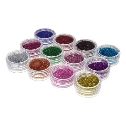 Sparkling Crystal Glitter Powder Eyeshadow ,shiny Shimmer Eyeshade Nail Art Glitter, (12 Pcs )shimmer And Long Lasting Eyeshadow , Easy To Match Your Look Multicolor