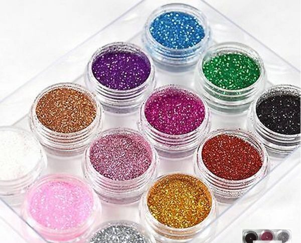 Sparkling Crystal Glitter Powder Eyeshadow ,shiny Shimmer Eyeshade Nail Art Glitter, (12 Pcs )shimmer And Long Lasting Eyeshadow , Easy To Match Your Look Multicolor