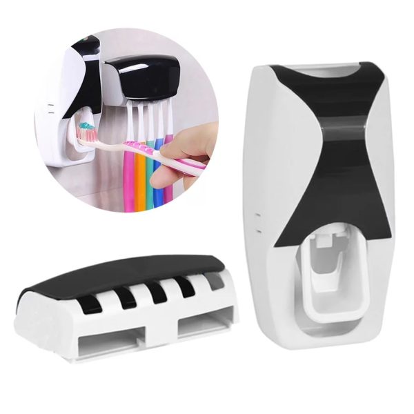 Toothbrush Dispenser – Automatic Toothpaste Squeezer And Holder Set