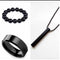 Pack Of 3 Vertical Bar Boy’s Pendant, Ring And Bracelet Set, Color Black