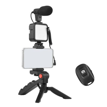 Vlogging Video Making Kit With Light, Table Tripod Stand, Microphone, Phone Holder, Bluetooth Remotesmart Phone Vloging Kot